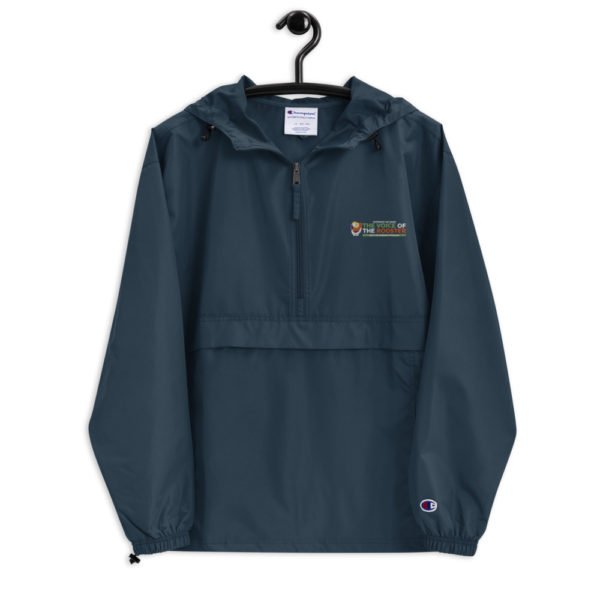 embroidered champion packable jacket navy front 60d0b44ab74ce